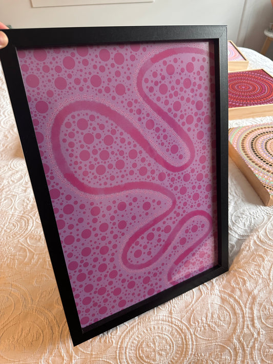 Buru Wandering (Pink) A3 Framed Digital Art
